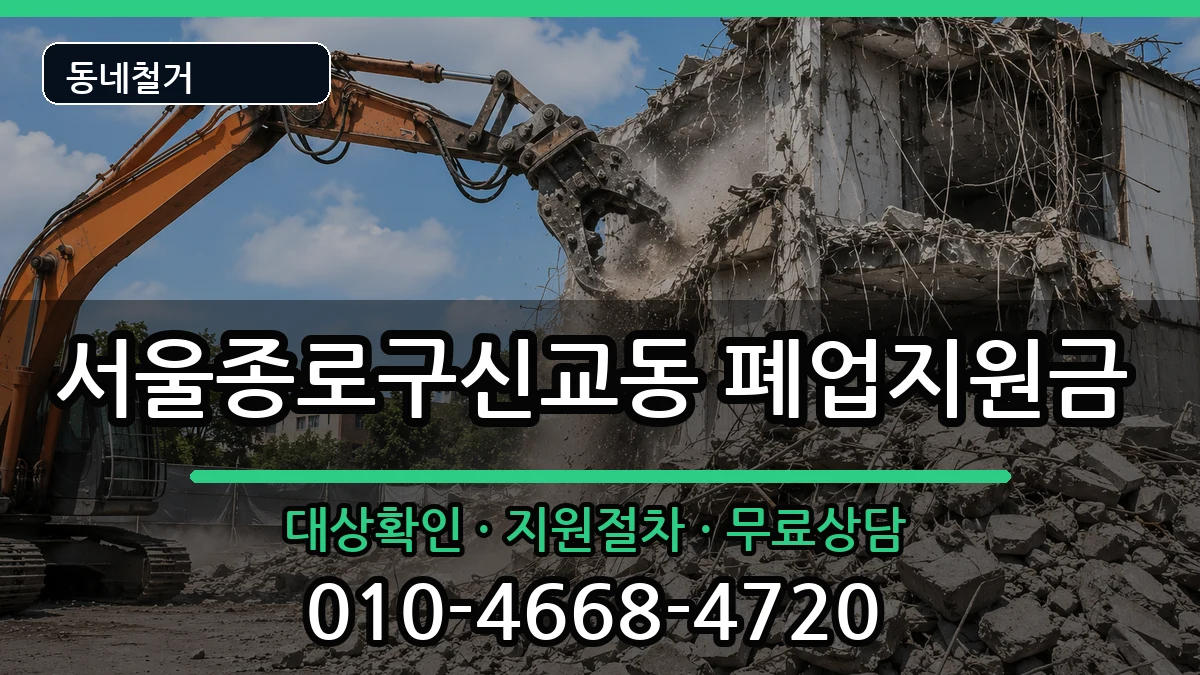 서울종로구신교동 폐업지원금 서울종로구신교동 폐업지원금 현장 처리 안내 이미지 2