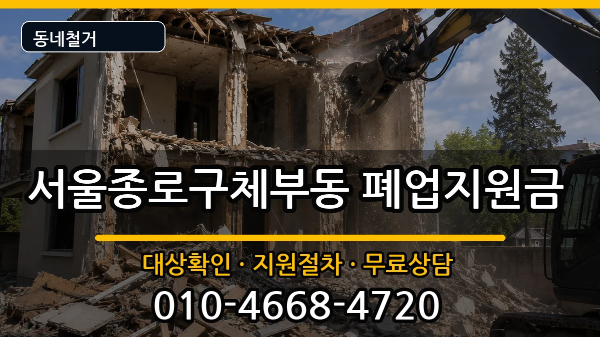서울종로구체부동  폐업지원금 지역형
