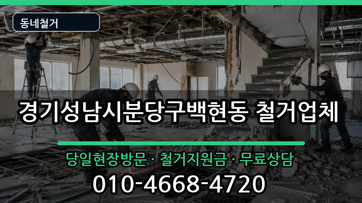 경기성남시분당구백현동  철거 비용형