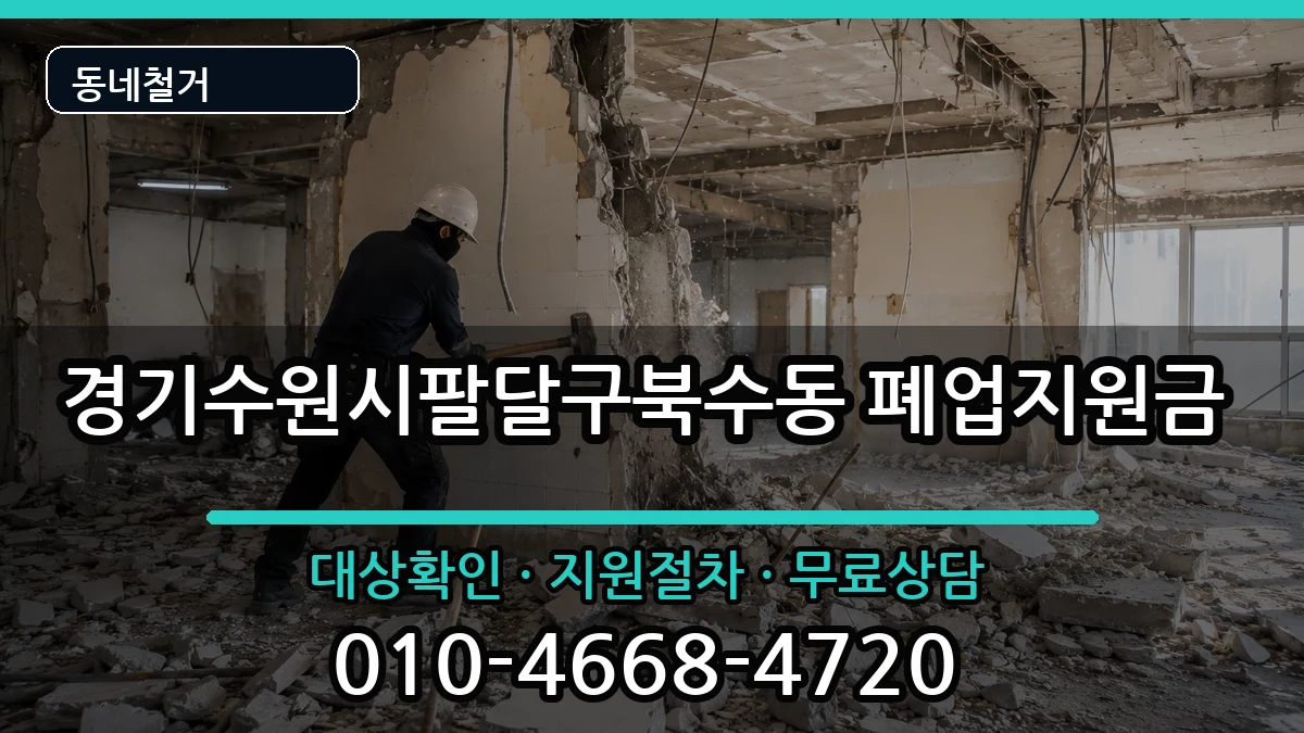 경기수원시팔달구북수동 폐업지원금 경기수원시팔달구북수동 폐업지원금 현장 처리 안내 이미지 2