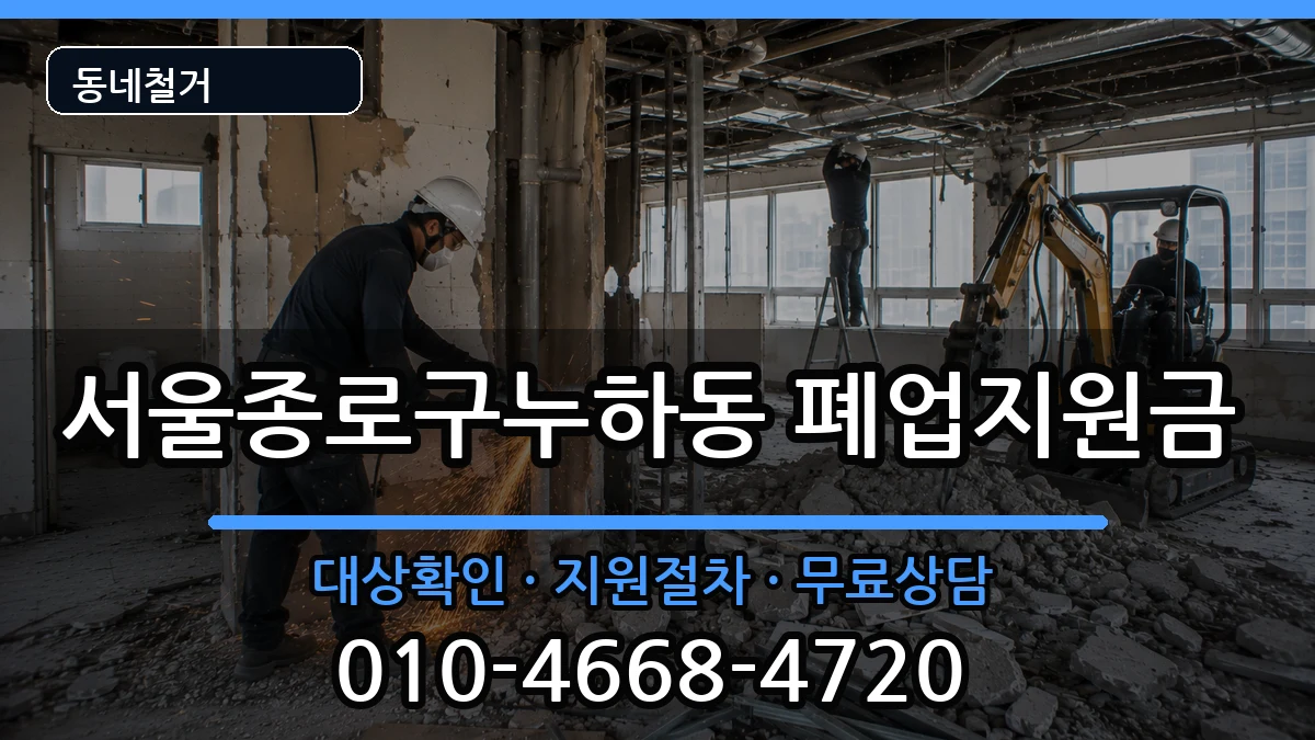 서울종로구누하동 폐업지원금 현장 처리 안내 이미지 3