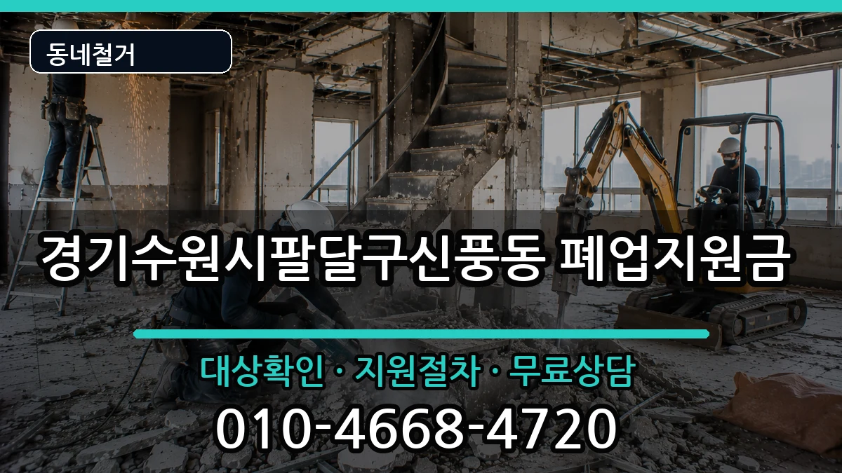 경기수원시팔달구신풍동 폐업지원금 경기수원시팔달구신풍동 폐업지원금 현장 처리 안내 이미지 1