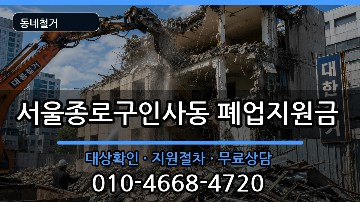 서울종로구인사동 폐업지원금 현장 처리 안내 이미지 2