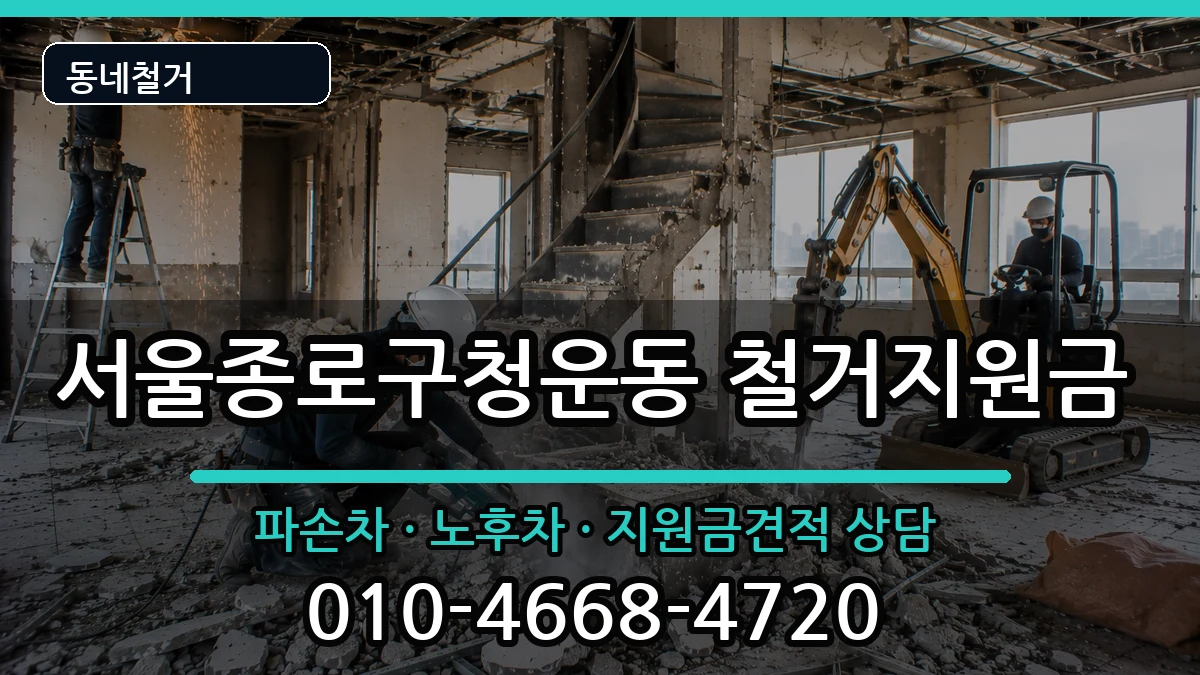 서울종로구청운동  철거지원금 주의사항형