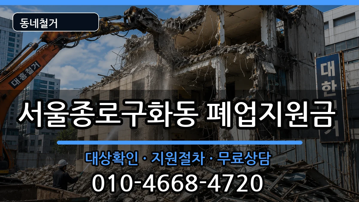서울종로구화동  폐업지원금 질문형
