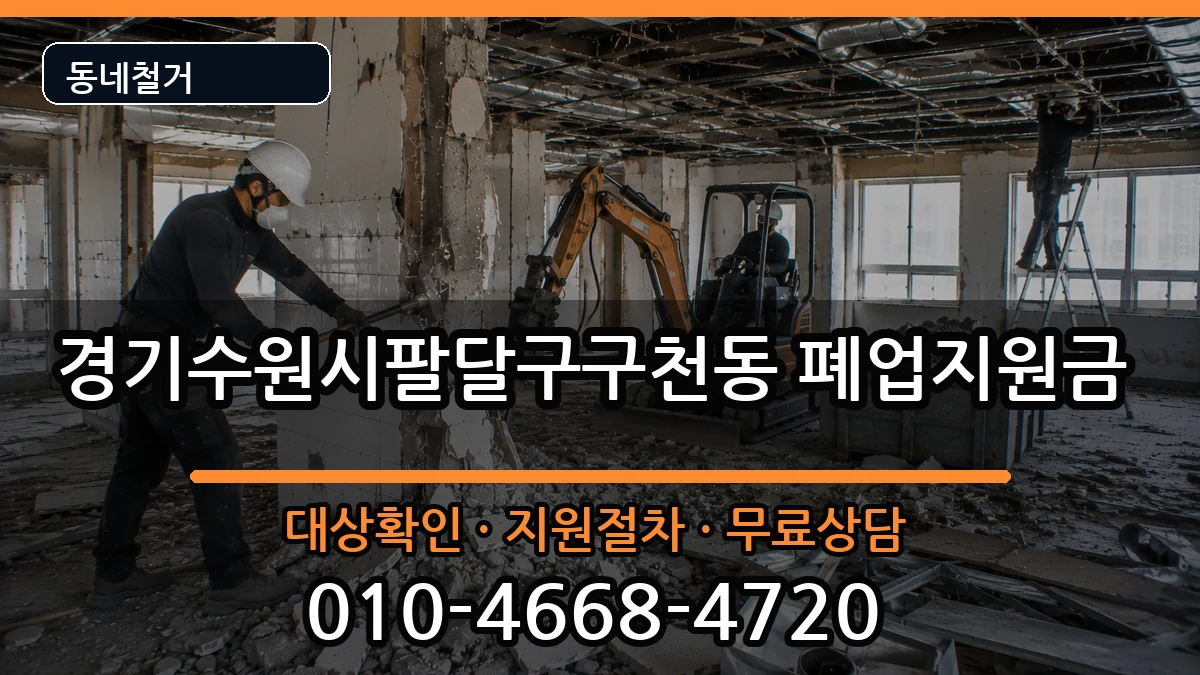 경기수원시팔달구구천동 폐업지원금 현장 처리 안내 이미지 1