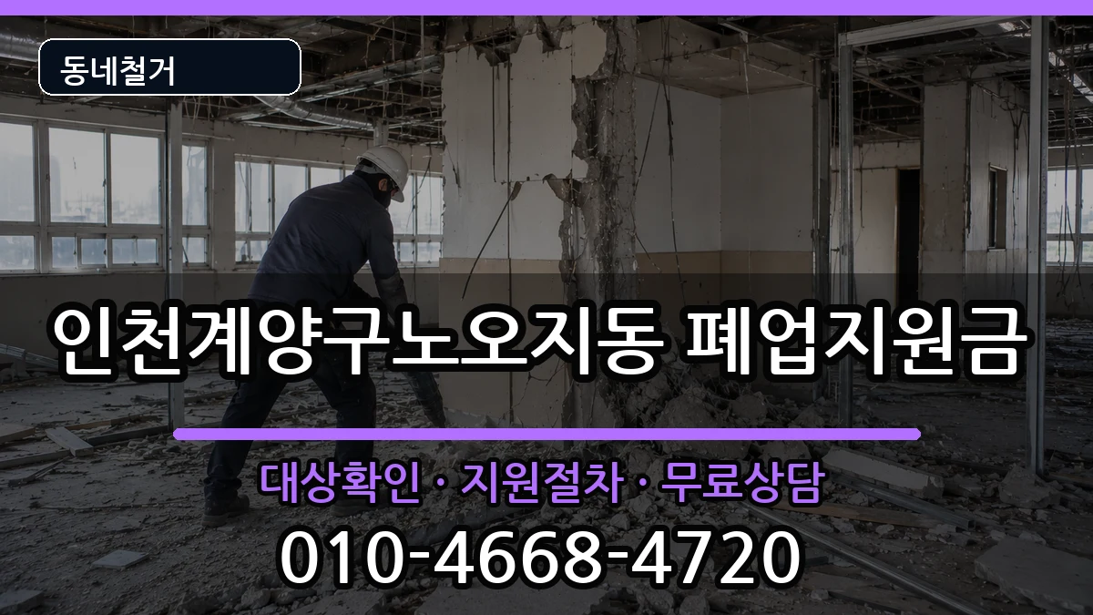 인천계양구노오지동 폐업지원금 현장 처리 안내 이미지 2