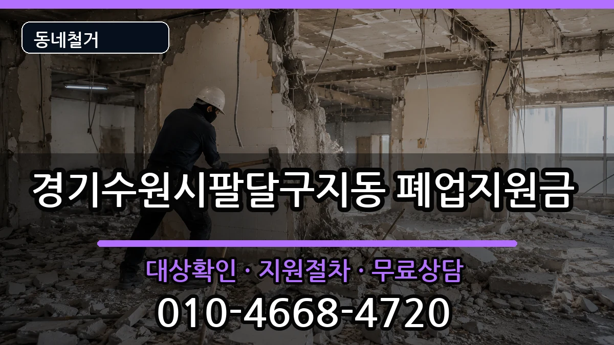 경기수원시팔달구지동  폐업지원금 질문형