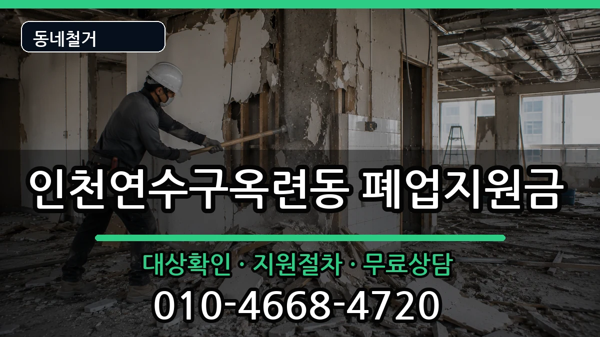 인천연수구옥련동 폐업지원금 인천연수구옥련동 폐업지원금 현장 처리 안내 이미지 2