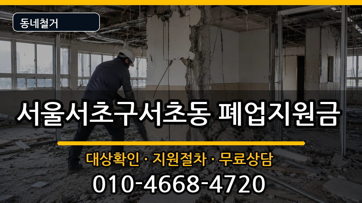 서울서초구서초동  폐업지원금 사례형