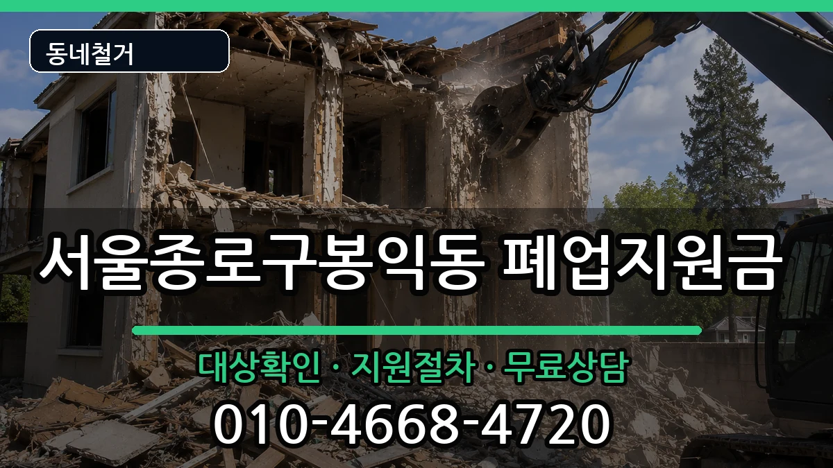 서울종로구봉익동  폐업지원금 지역형