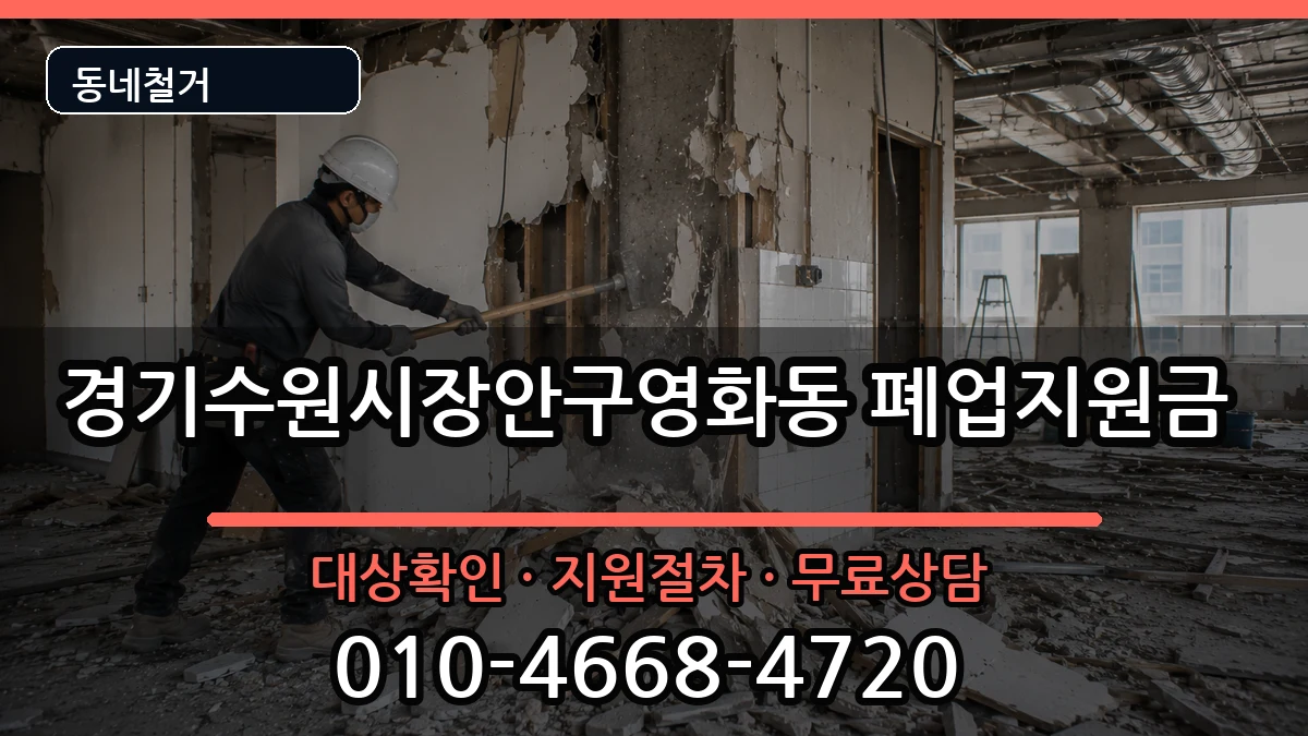 경기수원시장안구영화동 폐업지원금 현장 처리 안내 이미지 2