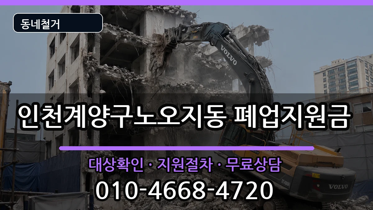 인천계양구노오지동  폐업지원금 절차형