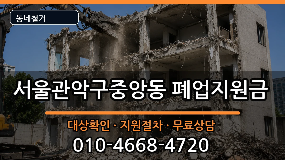서울관악구중앙동 폐업지원금 서울관악구중앙동 폐업지원금 현장 처리 안내 이미지 3
