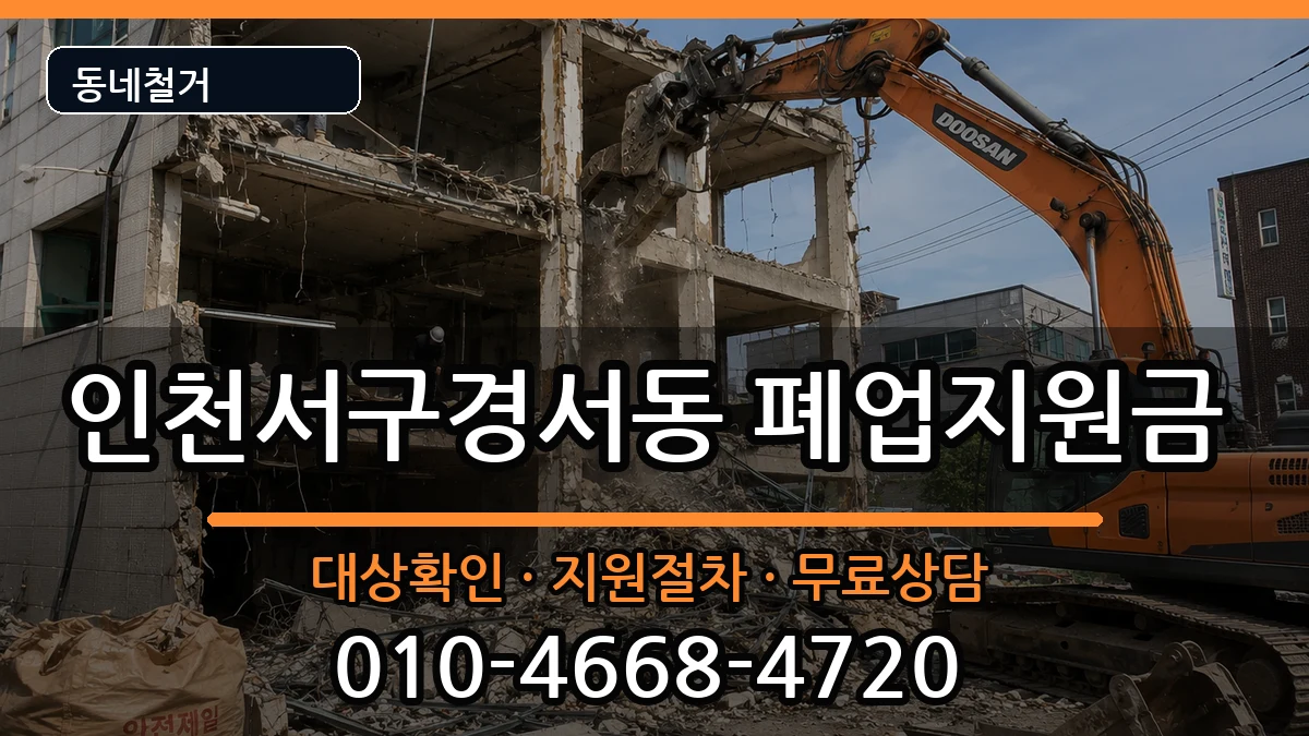 인천서구경서동 폐업지원금 현장 처리 안내 이미지 3