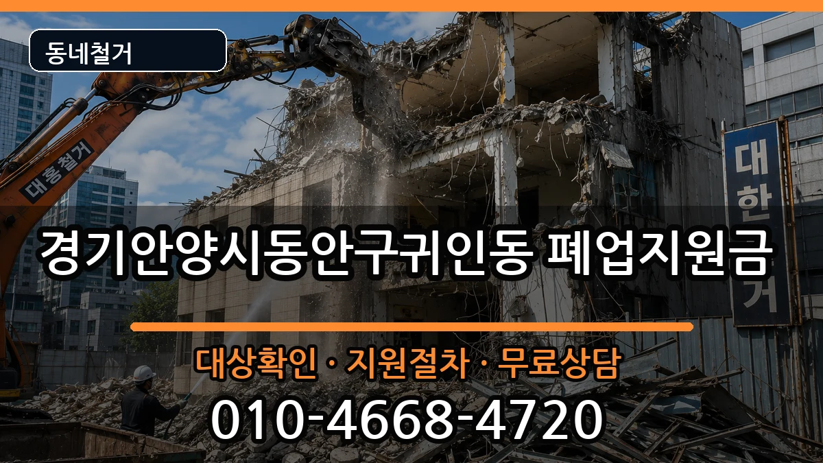 경기안양시동안구귀인동 폐업지원금 경기안양시동안구귀인동 폐업지원금 현장 처리 안내 이미지 1