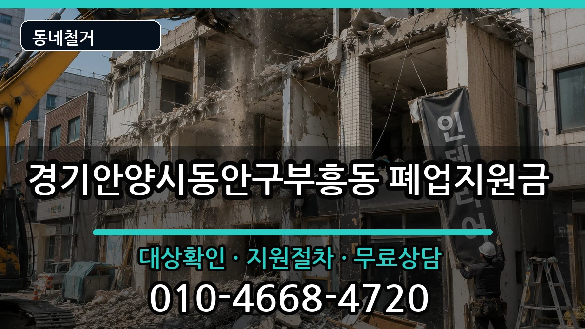 경기안양시동안구부흥동  폐업지원금 비용형