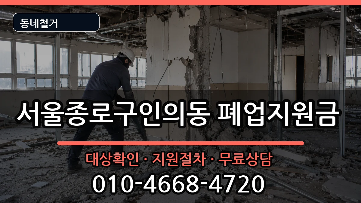 서울종로구인의동 폐업지원금 서울종로구인의동 폐업지원금 현장 처리 안내 이미지 2