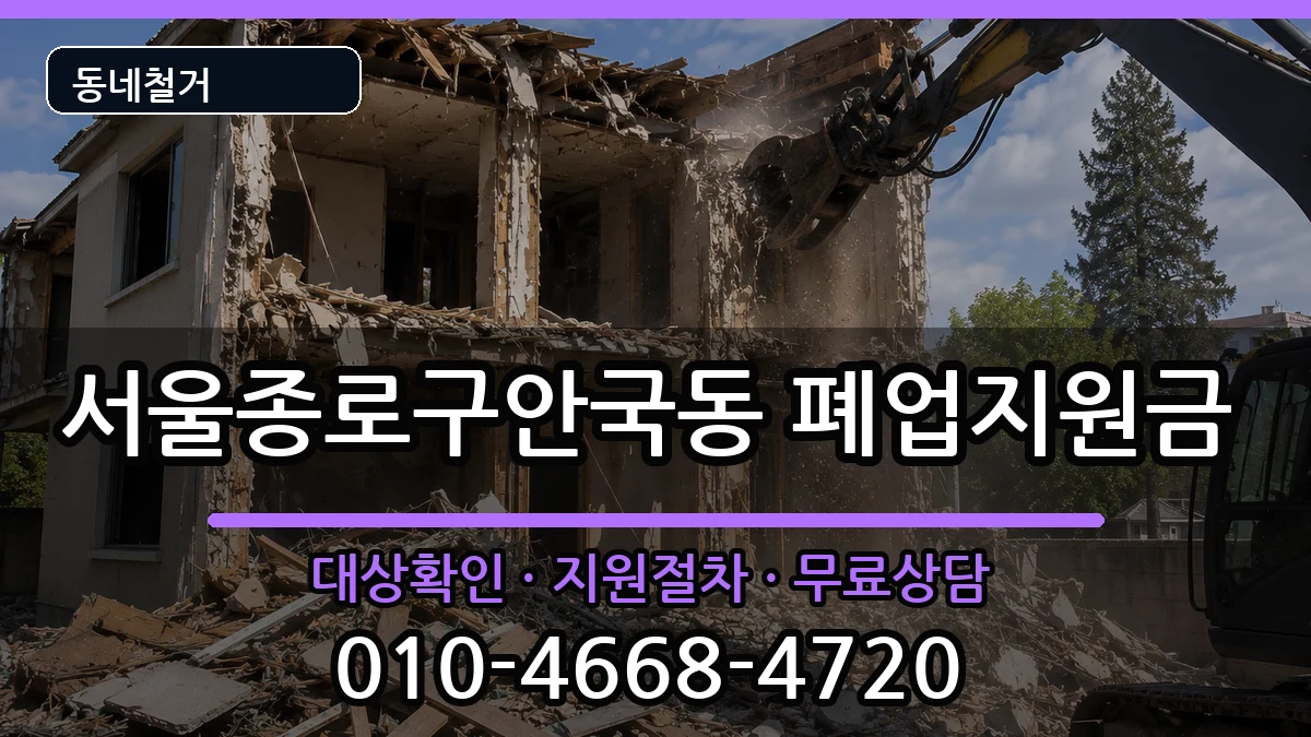 서울종로구안국동 폐업지원금 서울종로구안국동 폐업지원금 현장 처리 안내 이미지 2