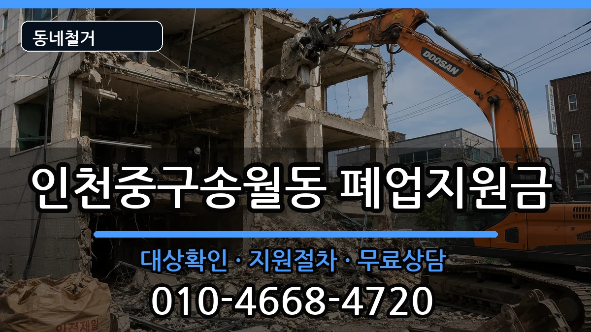 인천중구송월동 폐업지원금 인천중구송월동 폐업지원금 현장 처리 안내 이미지 2