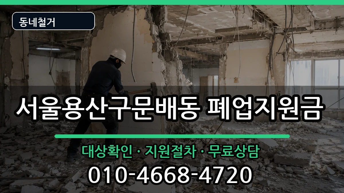 서울용산구문배동 폐업지원금 현장 처리 안내 이미지 1