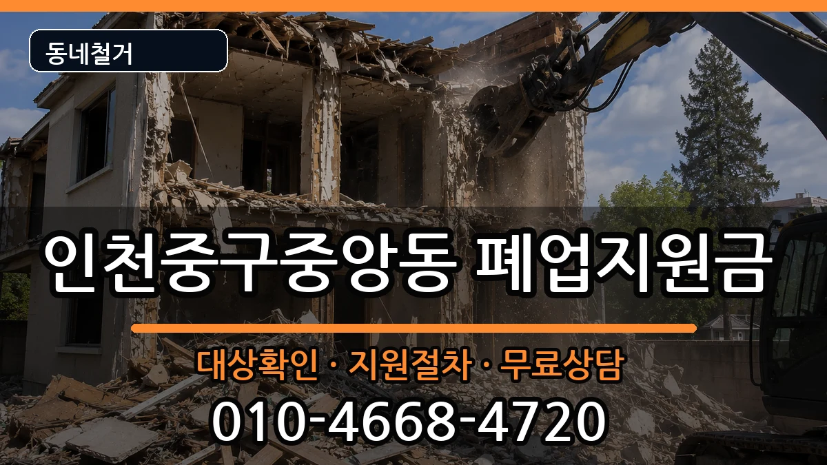 인천중구중앙동 폐업지원금 인천중구중앙동 폐업지원금 현장 처리 안내 이미지 2