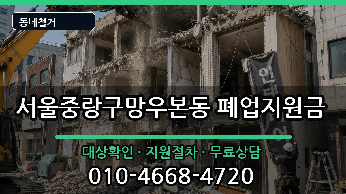 서울중랑구망우본동  폐업지원금 FAQ형