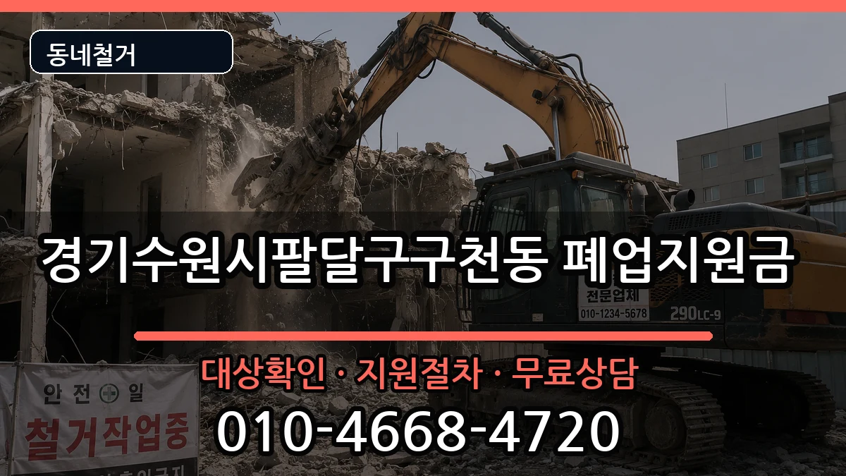 경기수원시팔달구구천동 폐업지원금 현장 처리 안내 이미지 3