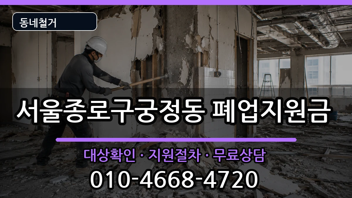 서울종로구궁정동  폐업지원금 절차형