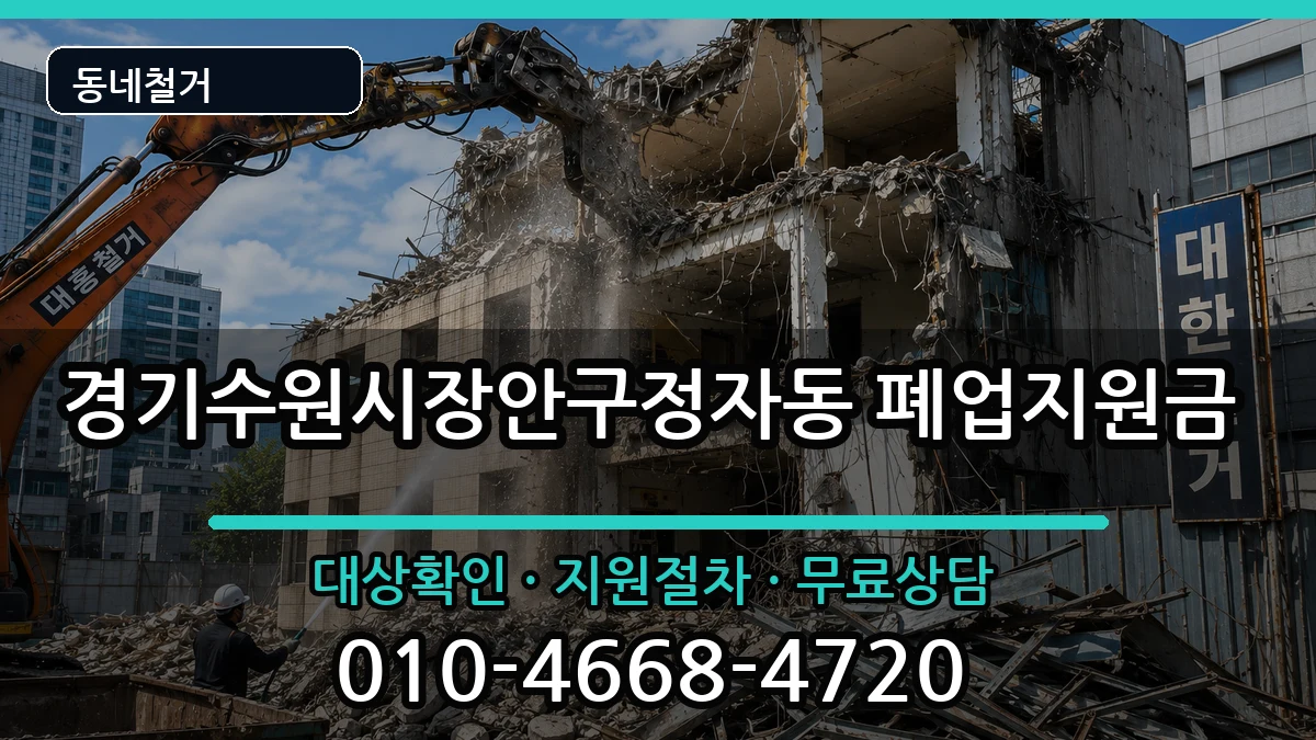 경기수원시장안구정자동  폐업지원금 지역형
