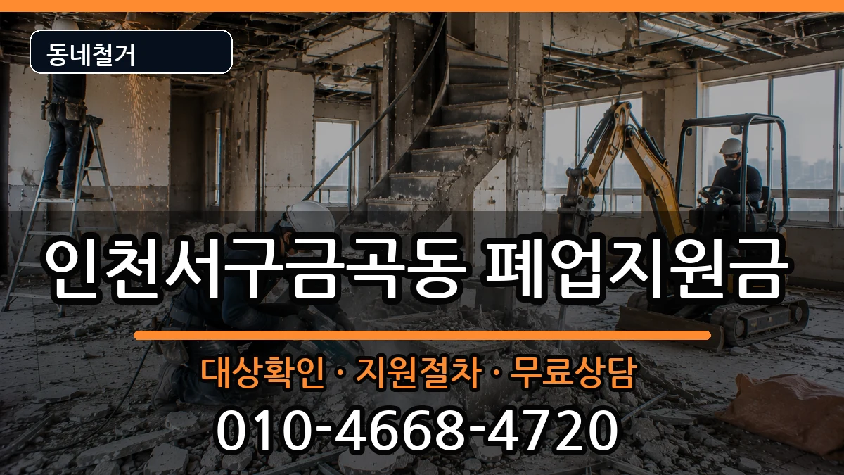 인천서구금곡동 폐업지원금 인천서구금곡동 폐업지원금 현장 처리 안내 이미지 2