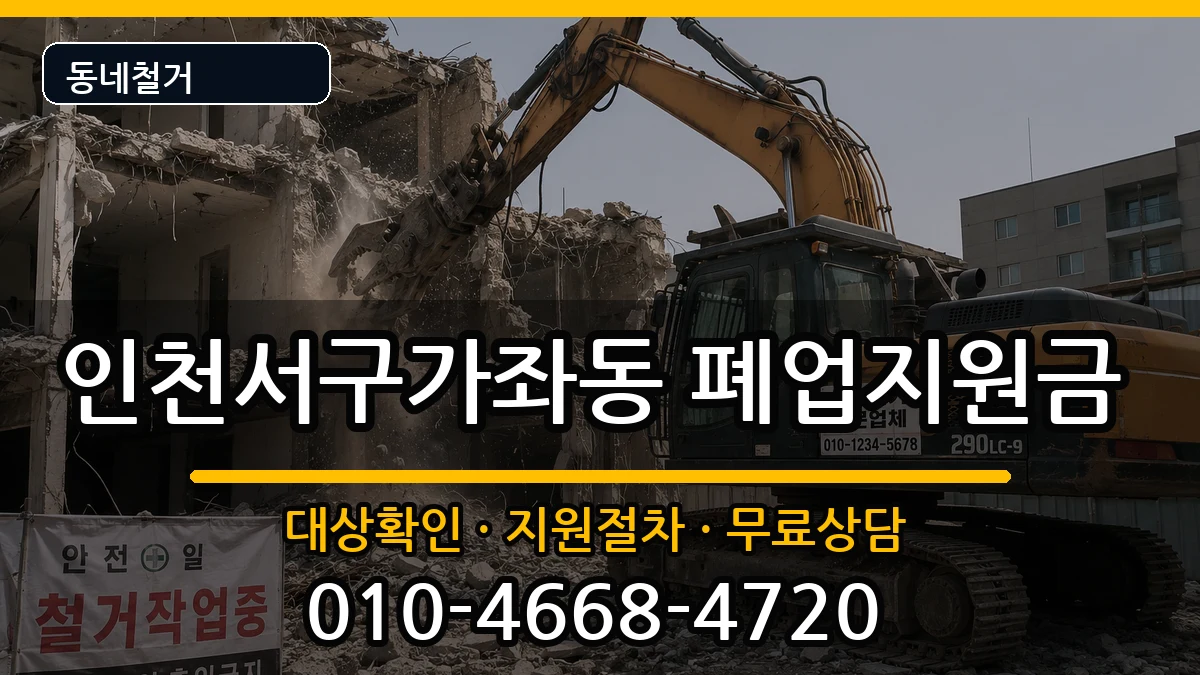 인천서구가좌동 폐업지원금 현장 처리 안내 이미지 2