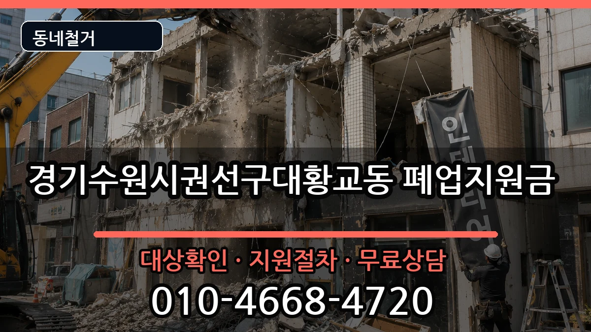경기수원시권선구대황교동 폐업지원금 현장 처리 안내 이미지 1