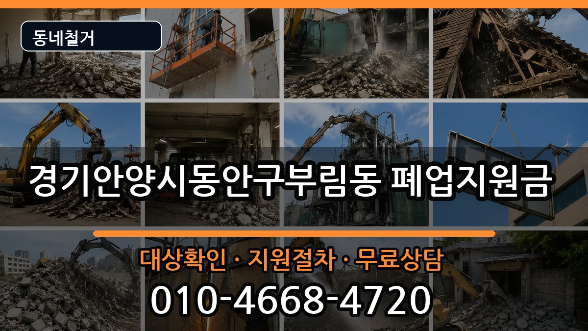 경기안양시동안구부림동 폐업지원금 현장 처리 안내 이미지 1