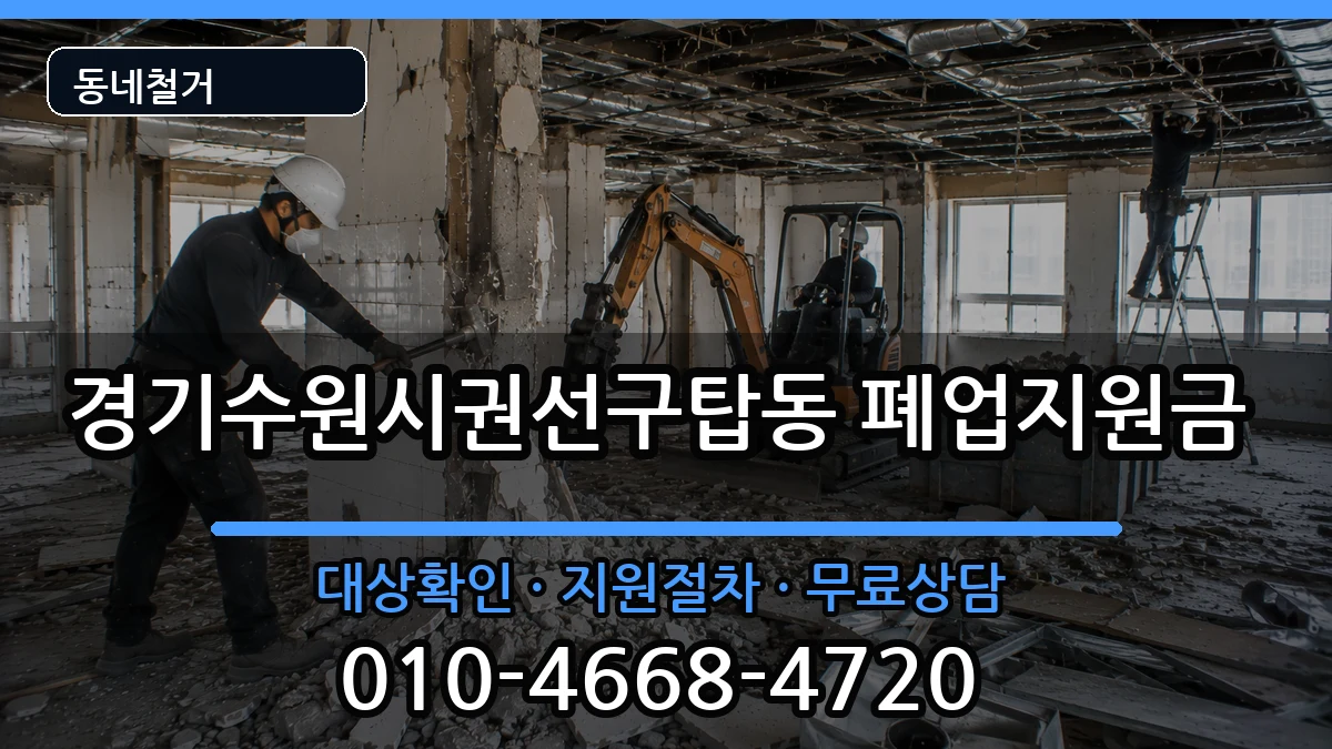 경기수원시권선구탑동 폐업지원금 현장 처리 안내 이미지 3