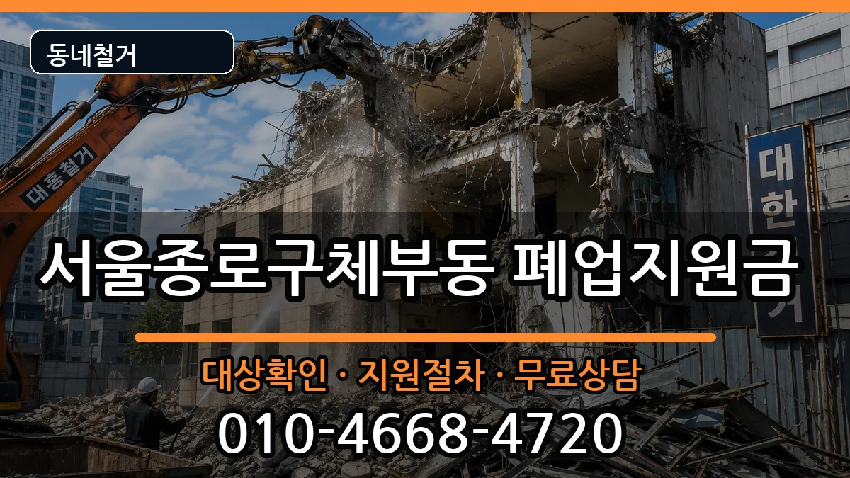 서울종로구체부동 폐업지원금 현장 처리 안내 이미지 2