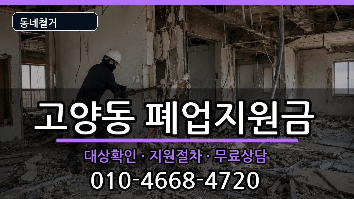 경기고양시덕양구고양동 폐업지원금 경기고양시덕양구고양동 폐업지원금 현장 처리 안내 이미지 1
