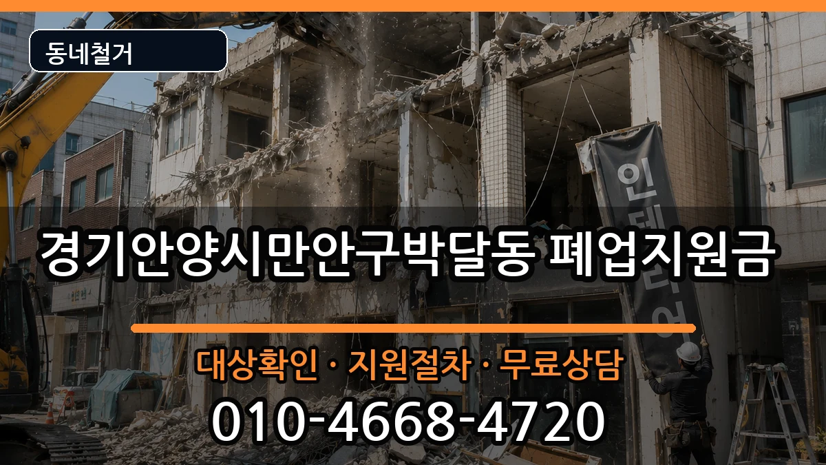 경기안양시만안구박달동 폐업지원금 경기안양시만안구박달동 폐업지원금 현장 처리 안내 이미지 2